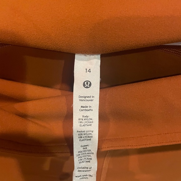 LULULEMON GROOVE NULU SUPER-HIGH-RISE FLARED PANTS PUMPKIN TALL SIZE 14 - Picture 4 of 6